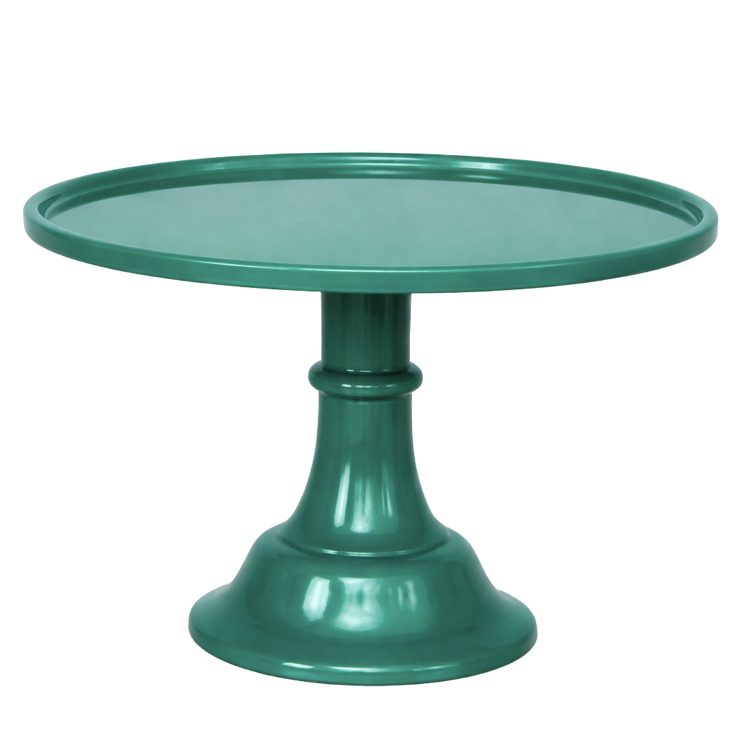 LARGE EMERALD GREEN PEDESTAL MELAMINE CAKE STAND Bonjour Fete Cake Stand LARGE EMERALD GREEN PEDESTAL MELAMINE CAKE STAND Bonjour Fete - Party Supplies