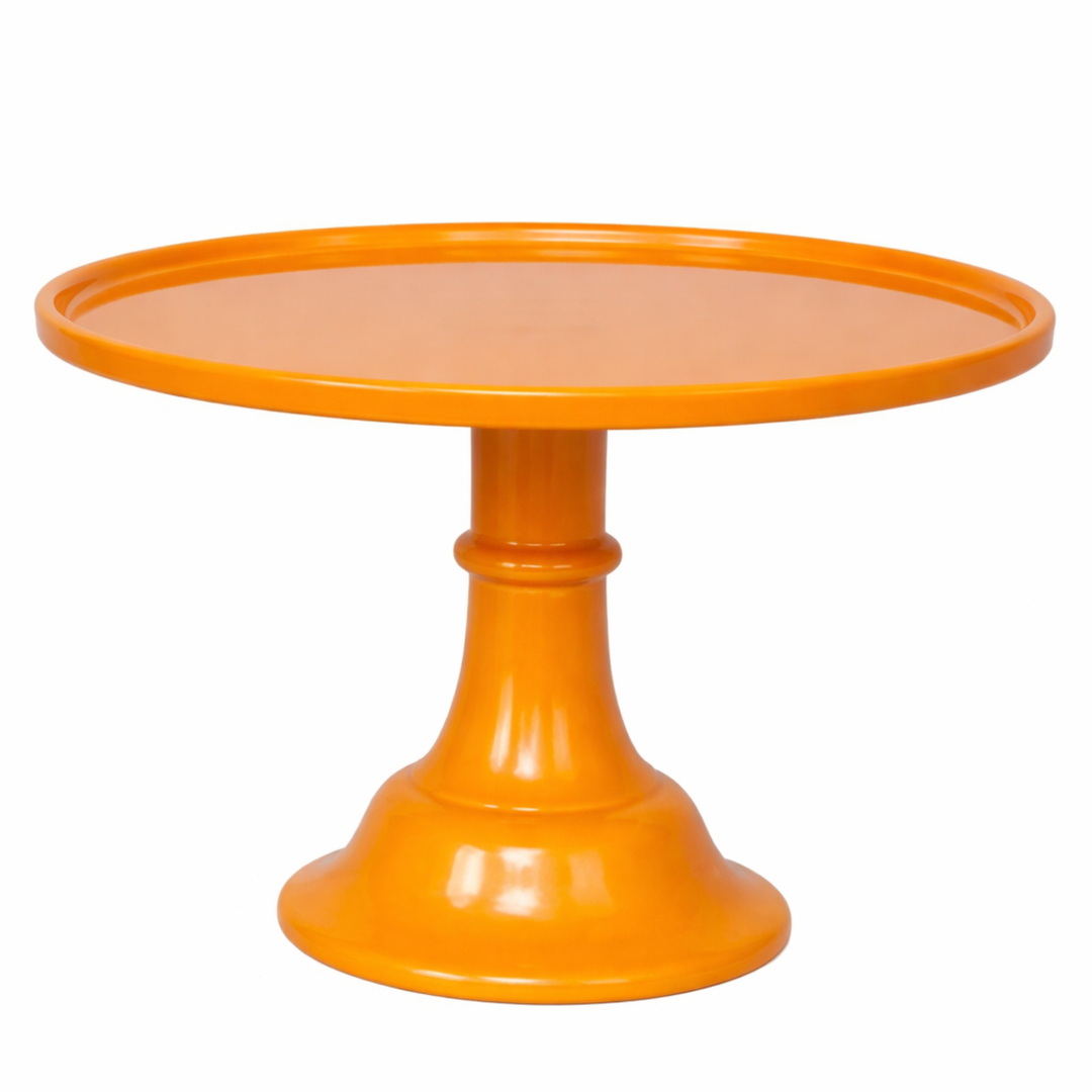 LARGE ORANGE PEDESTAL MELAMINE CAKE STAND Bonjour Fete Cake Stand LARGE ORANGE PEDESTAL MELAMINE CAKE STAND Bonjour Fete - Party Supplies