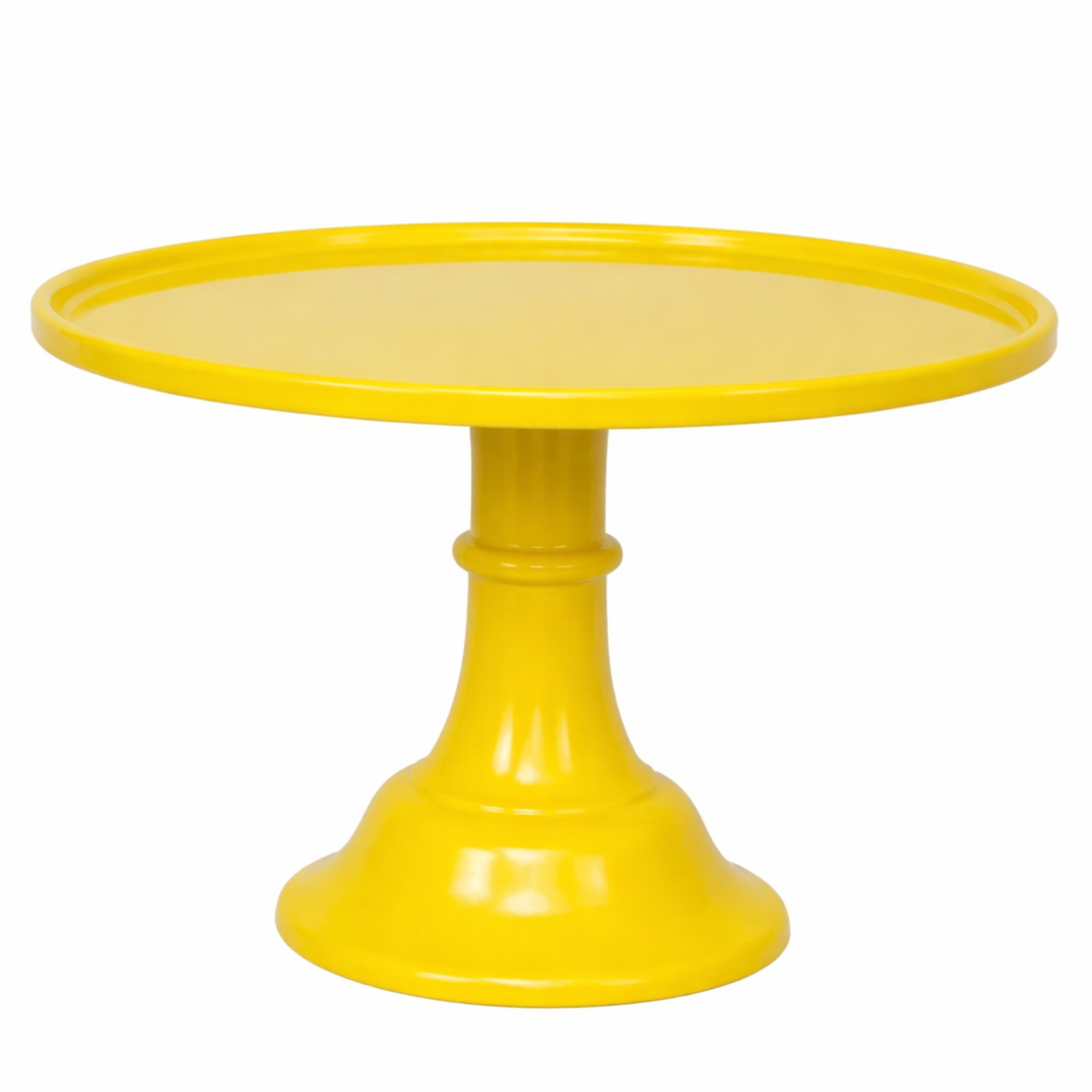 LARGE YELLOW PEDESTAL MELAMINE CAKE STAND Bonjour Fete Cake Stand LARGE YELLOW PEDESTAL MELAMINE CAKE STAND Bonjour Fete - Party Supplies