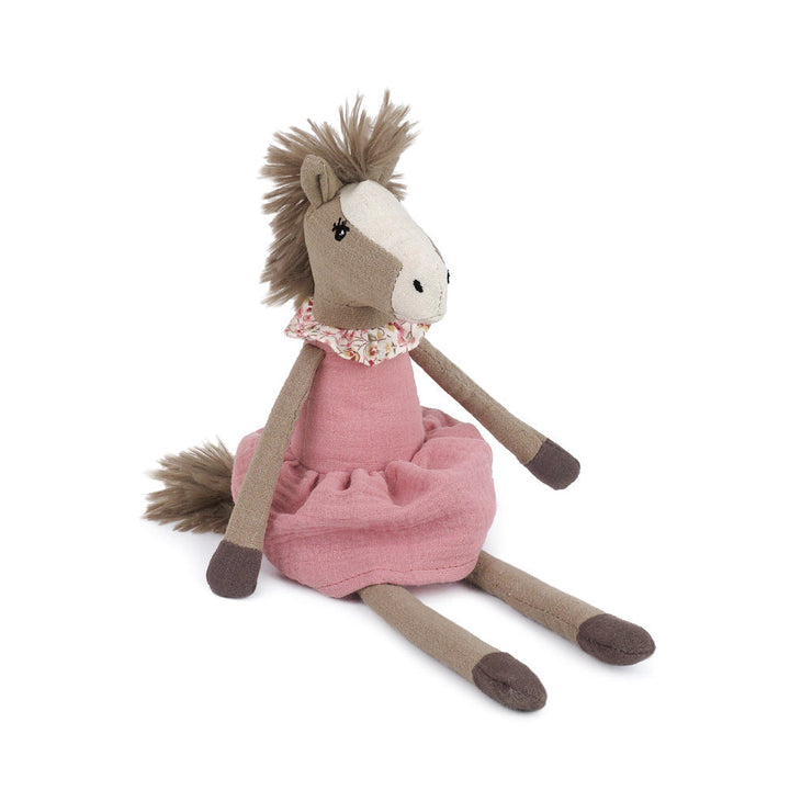 Nellie Horse Stuffed Animal in Pink Dress by Mon Ami