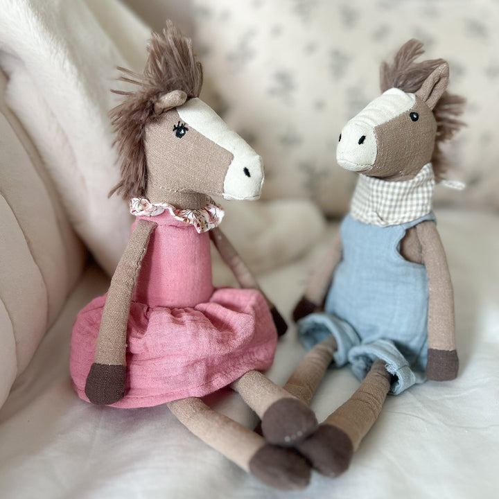 Nellie Horse Stuffed Animal in Pink Dress by Mon Ami