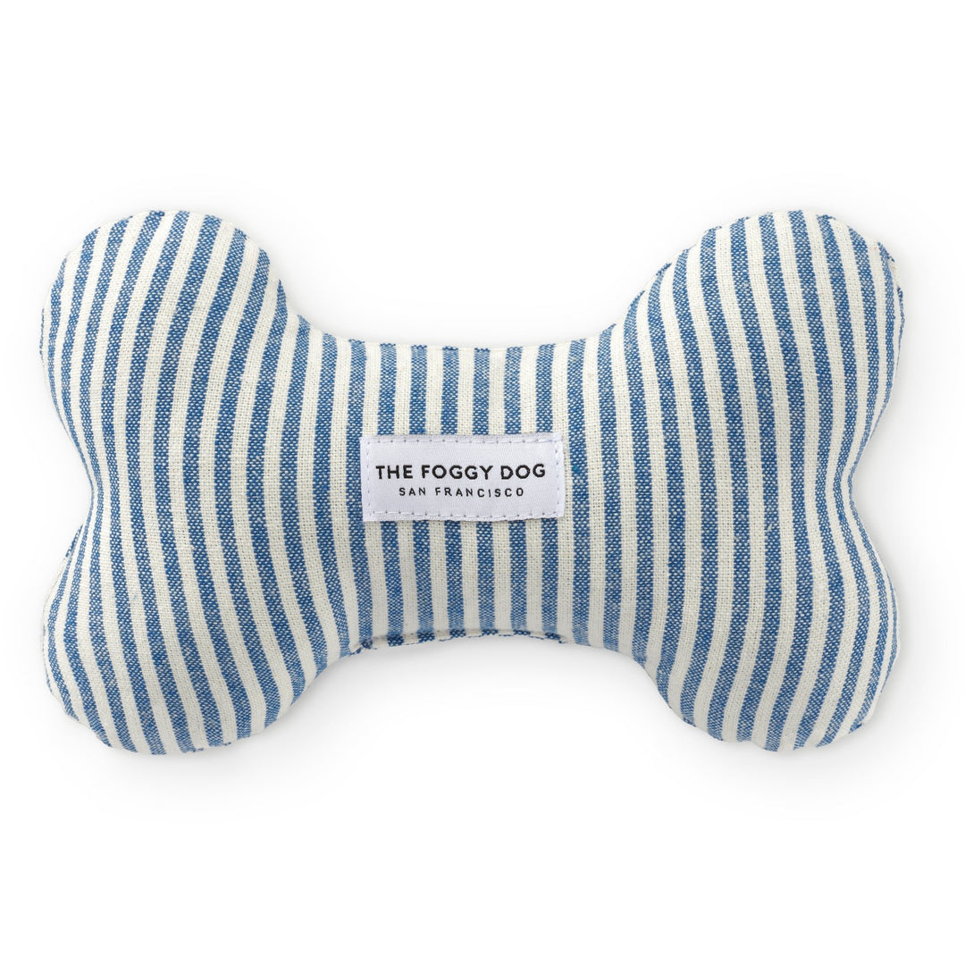 Lake blue stripe plush dog squeaky toy