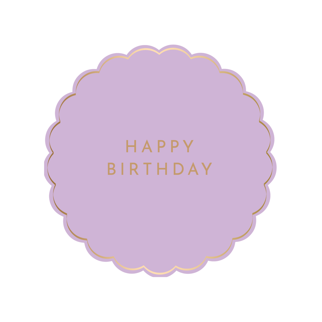 LE LILAC SIGNATURE HAPPY BIRTHDAY SMALL PLATES Bonjour Fete Plates LE LILAC SIGNATURE HAPPY BIRTHDAY SMALL PLATES Bonjour Fete - Party Supplies