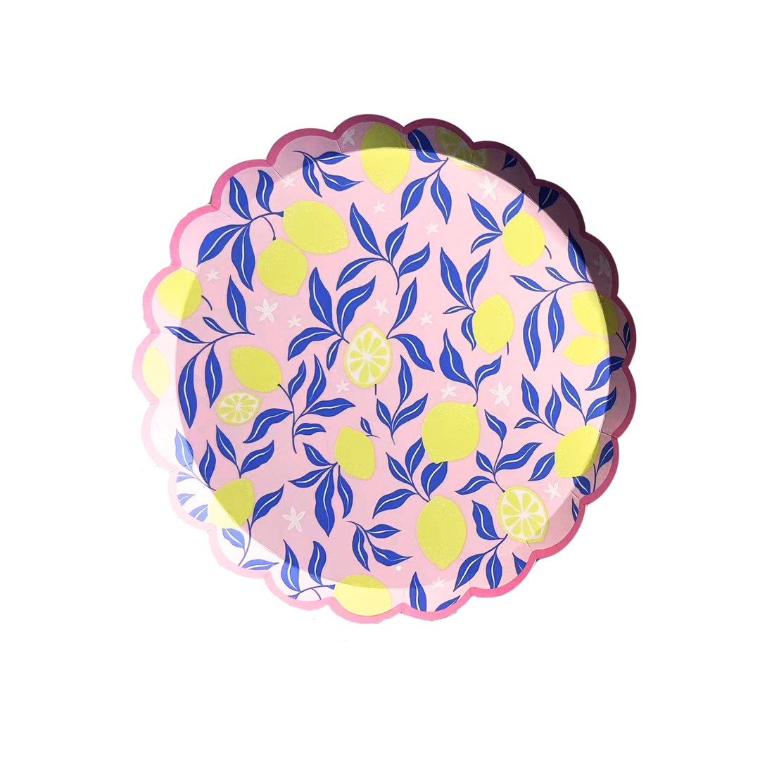LEMON ZEST SMALL PLATES Bonjour Fete Plates LEMON ZEST SMALL PLATES Bonjour Fete - Party Supplies