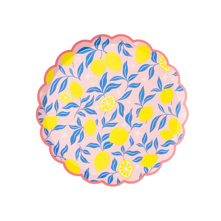 LEMON ZEST SMALL PLATES Bonjour Fete Plates LEMON ZEST SMALL PLATES Bonjour Fete - Party Supplies