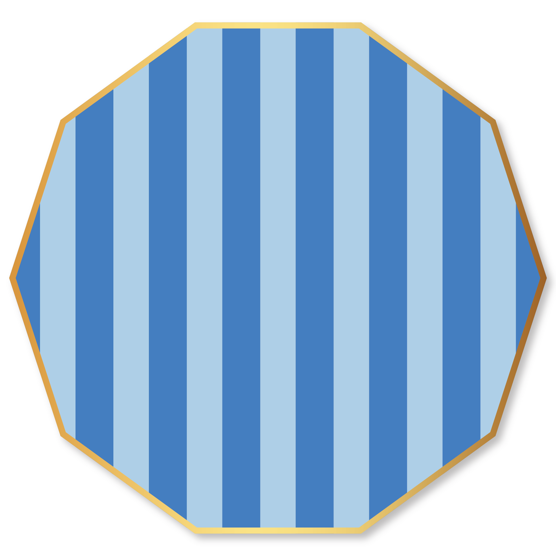 LIGHT & DARK BLUE SIGNATURE CABANA STRIPE LARGE PLATES Bonjour Fete Plates LIGHT & DARK BLUE SIGNATURE CABANA STRIPE LARGE PLATES Bonjour Fete - Party Supplies