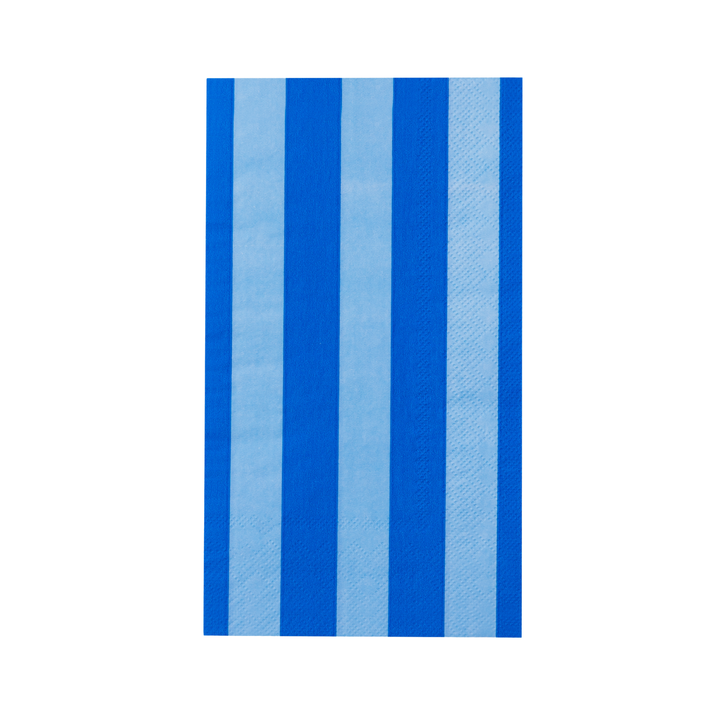 LIGHT & DARK BLUE SIGNATURE CABANA STRIPE GUEST TOWELS Bonjour Fete Napkin Luxury Cabana Stripe Guest Towels - Light & Dark Blue Bonjour Fete - Party Supplies