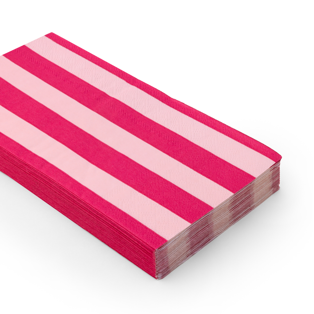 LIGHT & HAUTE PINK SIGNATURE CABANA STRIPE GUEST TOWELS Bonjour Fete Napkins LIGHT & HAUTE PINK SIGNATURE CABANA STRIPE GUEST TOWELS Bonjour Fete - Party Supplies