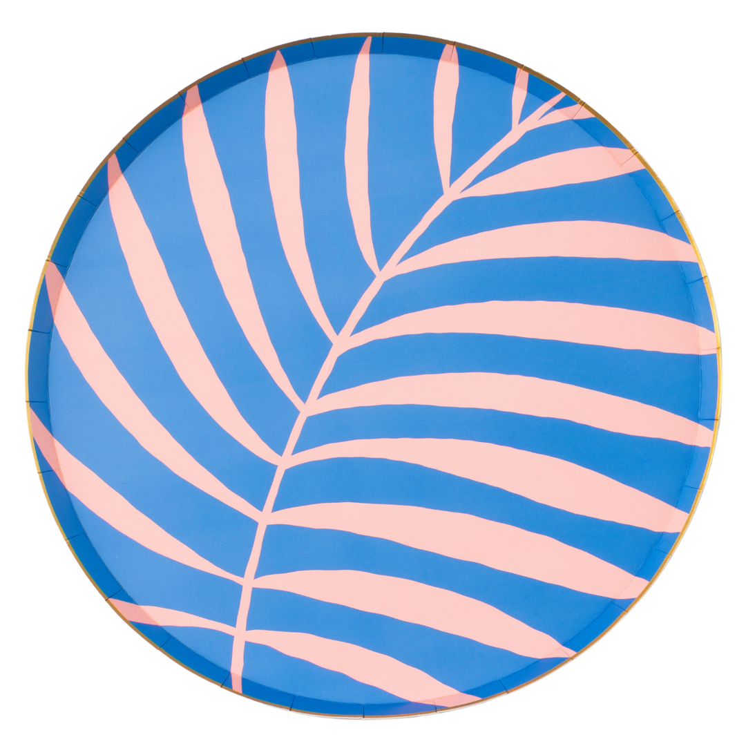 LUAU PALM LARGE PLATES Bonjour Fete Plates LUAU PALM LARGE PLATES Bonjour Fete - Party Supplies