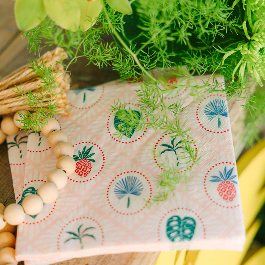 LUAU TROPICAL ICON LARGE NAPKINS Bonjour Fete Napkins LUAU TROPICAL ICON LARGE NAPKINS Bonjour Fete - Party Supplies