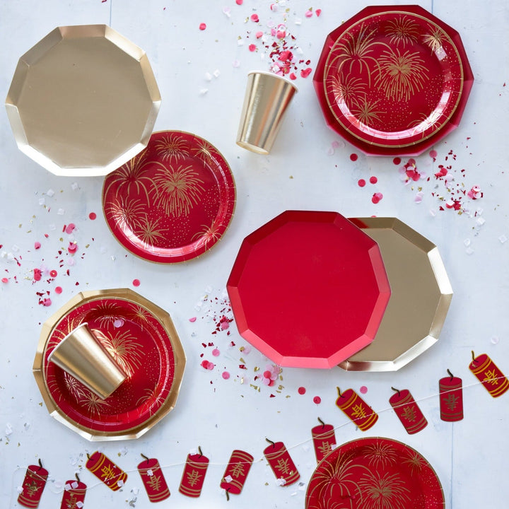 CHERRY RED PREMIUM DINNER PLATES Bonjour Fete Bonjour Fete - Party Supplies