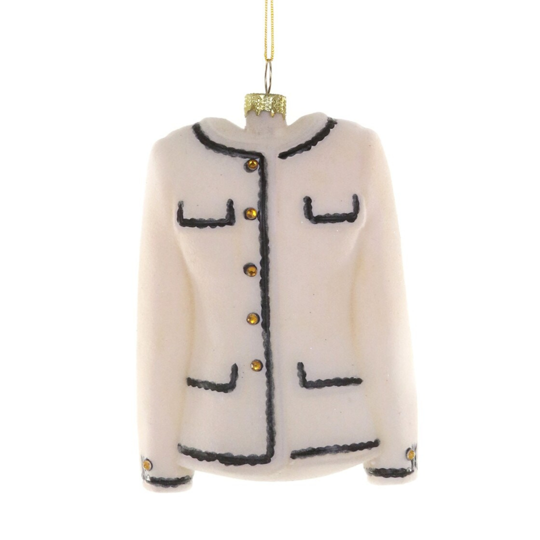 LUXE TWEED JACKET GLASS ORNAMENT BY CODY FOSTER Bonjour Fête  LUXE TWEED JACKET GLASS ORNAMENT BY CODY FOSTER Bonjour Fete - Party Supplies