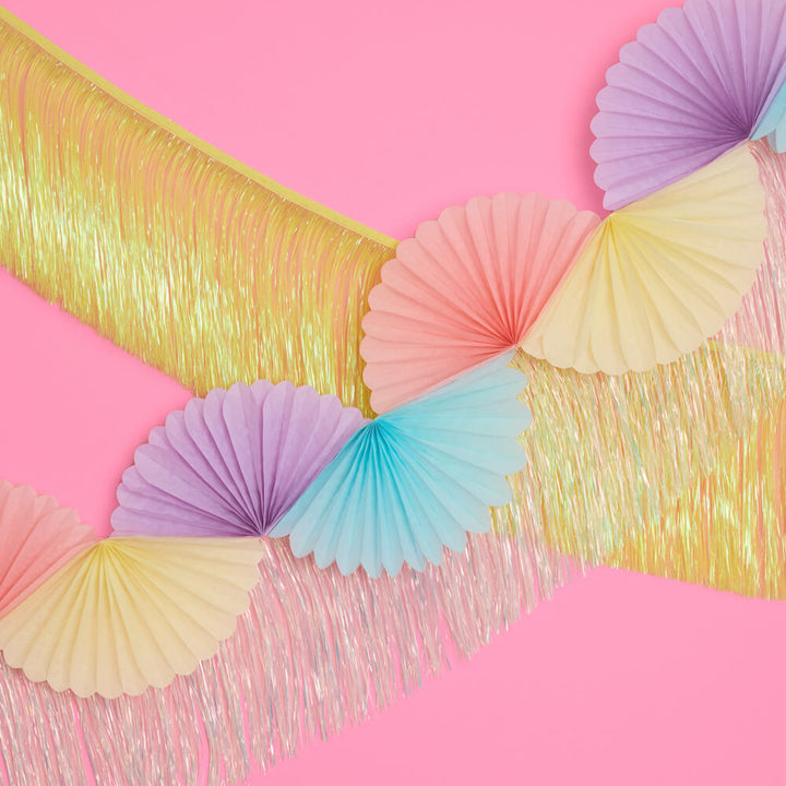 Pastel Party Garland - paper fan banner xo, Fetti Banners Pastel Party Garland - paper fan banner Bonjour Fete - Party Supplies