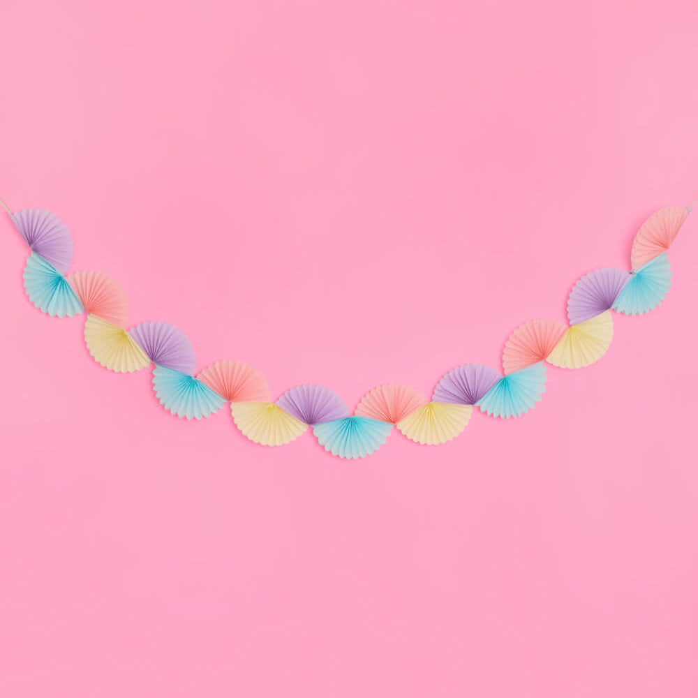 Pastel Party Garland - paper fan banner xo, Fetti Banners Pastel Party Garland - paper fan banner Bonjour Fete - Party Supplies