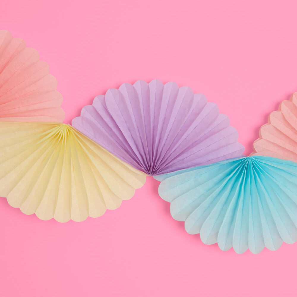 Pastel Party Garland - paper fan banner xo, Fetti Banners Pastel Party Garland - paper fan banner Bonjour Fete - Party Supplies