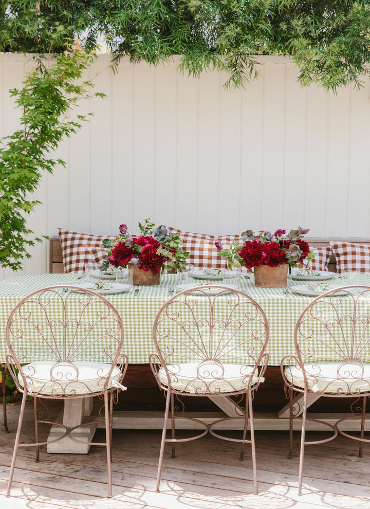 Mini Gingham Olive Tablecloth