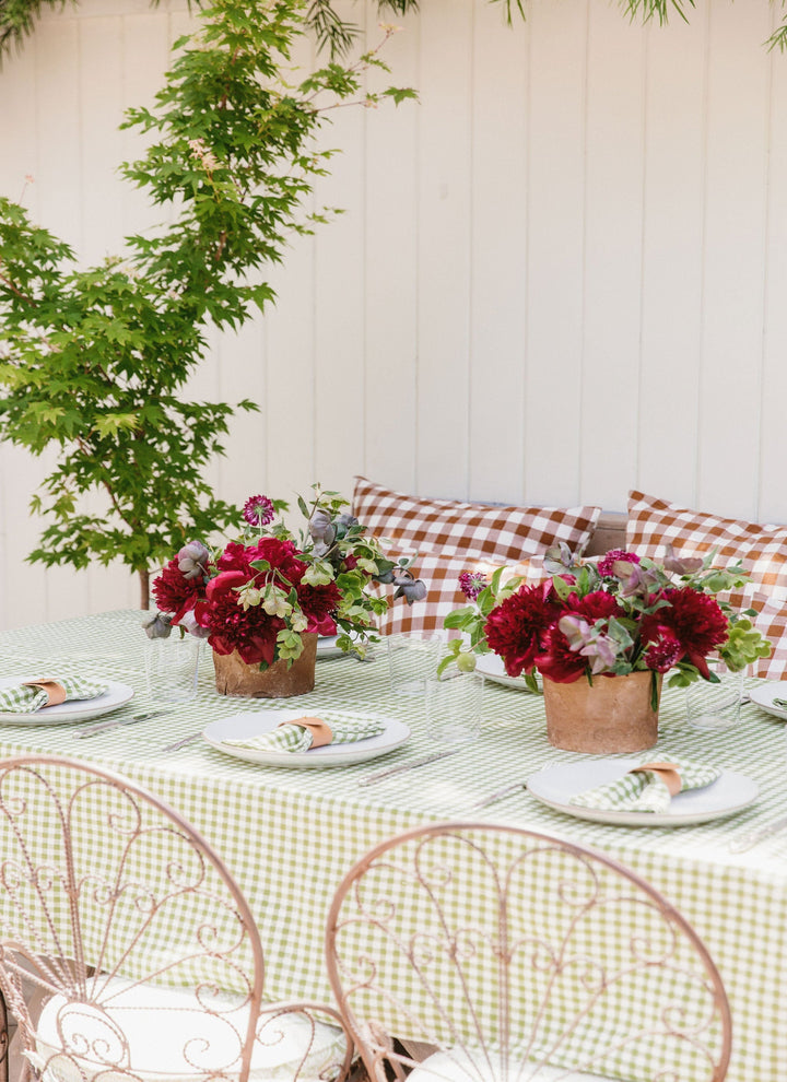 Mini Gingham Olive Tablecloth