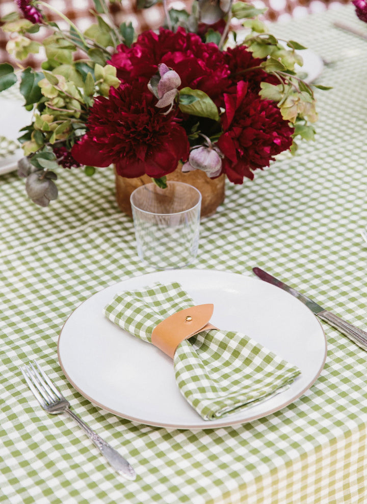 Mini Gingham Olive Tablecloth