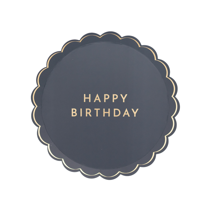 MIDNIGHT BLUE SIGNATURE HAPPY BIRTHDAY SMALL PLATES Bonjour Fete Bonjour Fete - Party Supplies