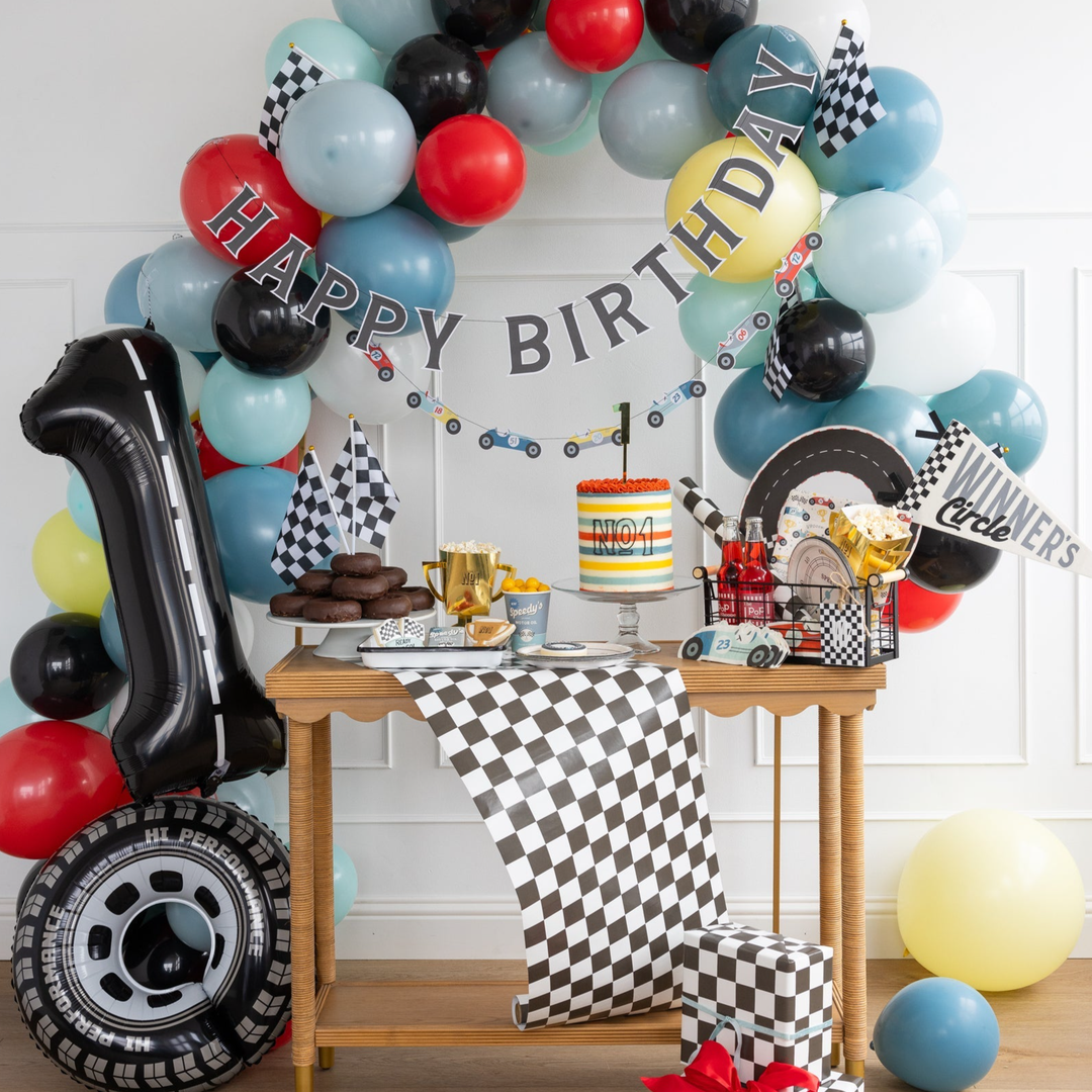 BLACK WHITE CHECKERED TABLE RUNNER Bonjour Fete