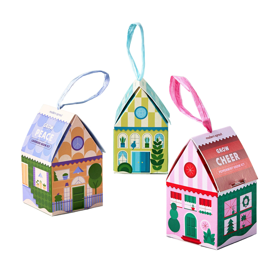 Home Grown Ornaments Modern Sprout Playful Planting Mixed 3pk Home Grown Ornaments Bonjour Fete - Party Supplies