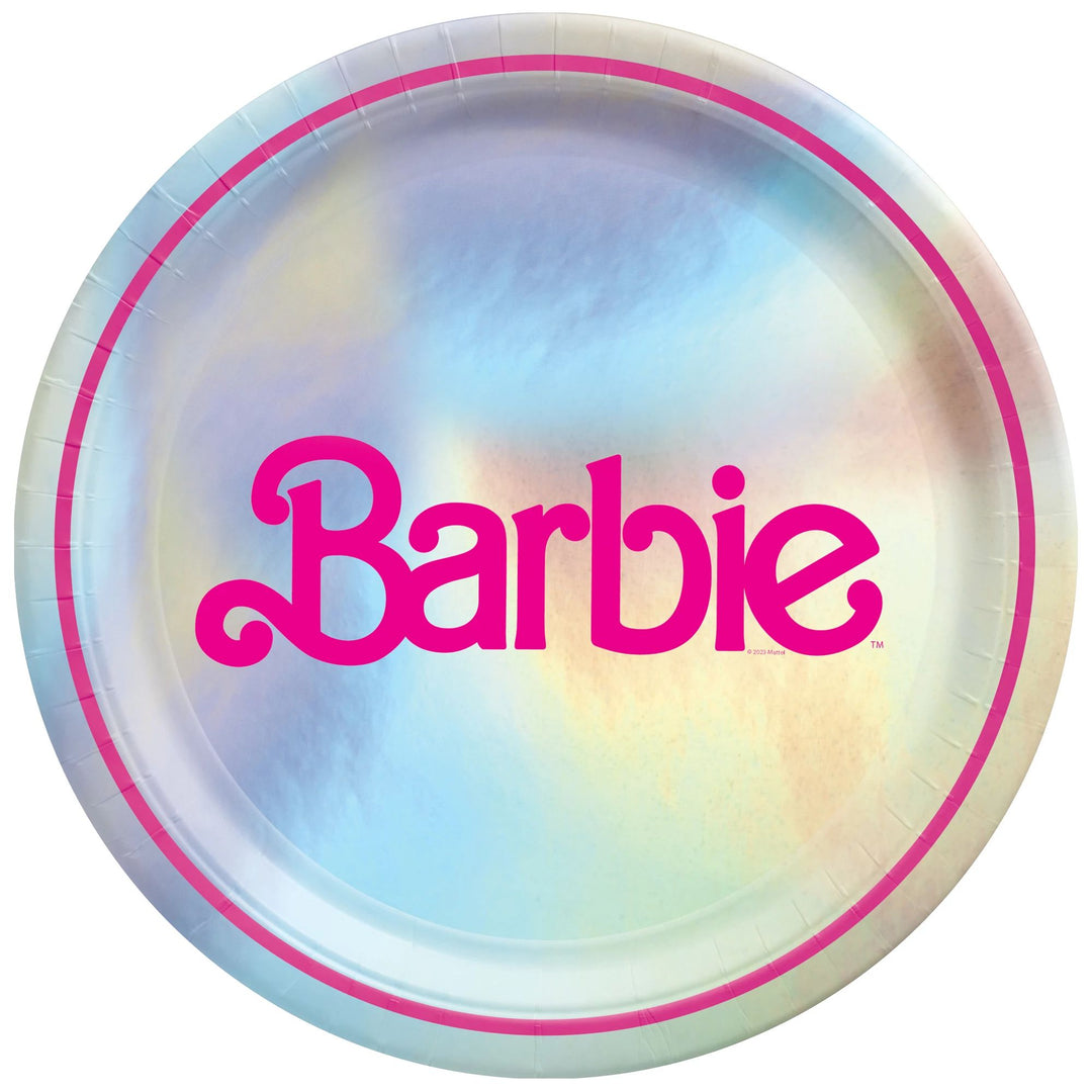 BARBIE METALLIC DINNER PLATES Amscan Bonjour Fete - Party Supplies