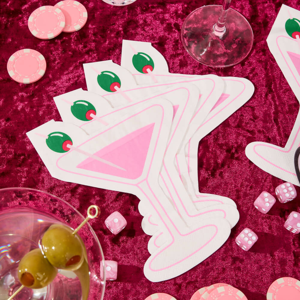 Pink Martini Napkins - 25 paper napkins xo, Fetti napkins Pink Martini Napkins - 25 paper napkins Bonjour Fete - Party Supplies