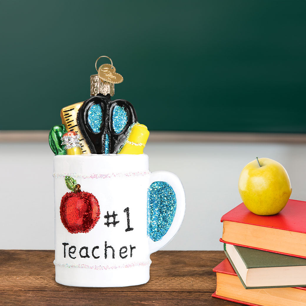 Best Teacher Mug Ornament - Bonjour Fête 