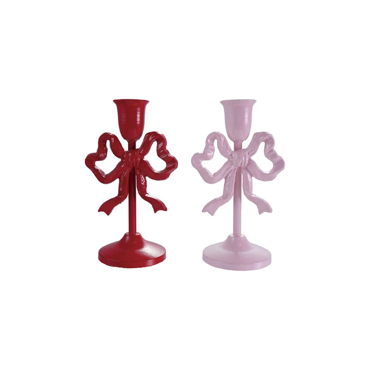 MEDIUM CAST IRON BOW TAPER CANDLE HOLDER Creative Co-op MEDIUM CAST IRON BOW TAPER CANDLE HOLDER Bonjour Fete - Party Supplies