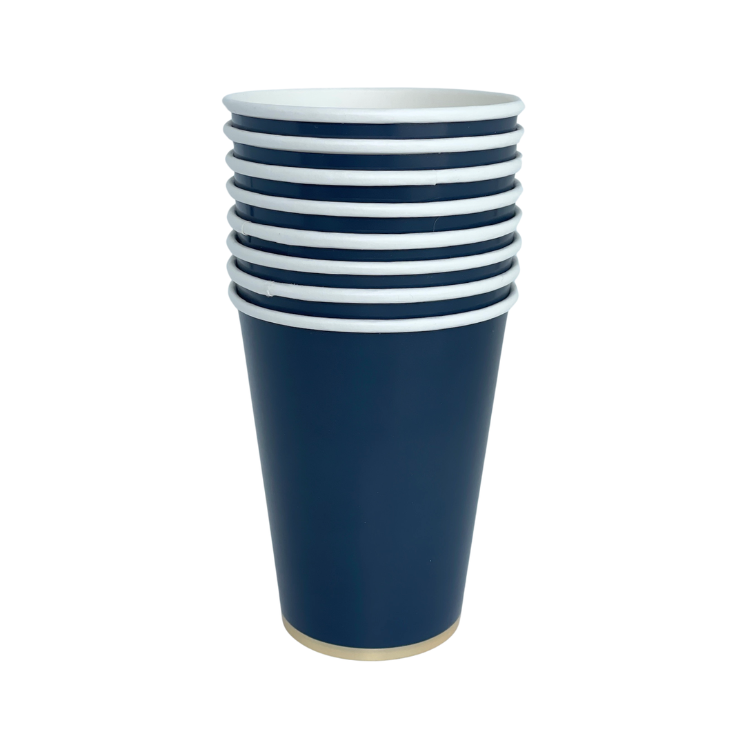 MIDNIGHT BLUE SIGNATURE CUPS Bonjour Fete Cups Bonjour Fete - Party Supplies