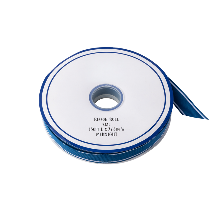 Navy Blue Grosgrain Double Sided Ribbon- Bonjour Fete Party Supplies