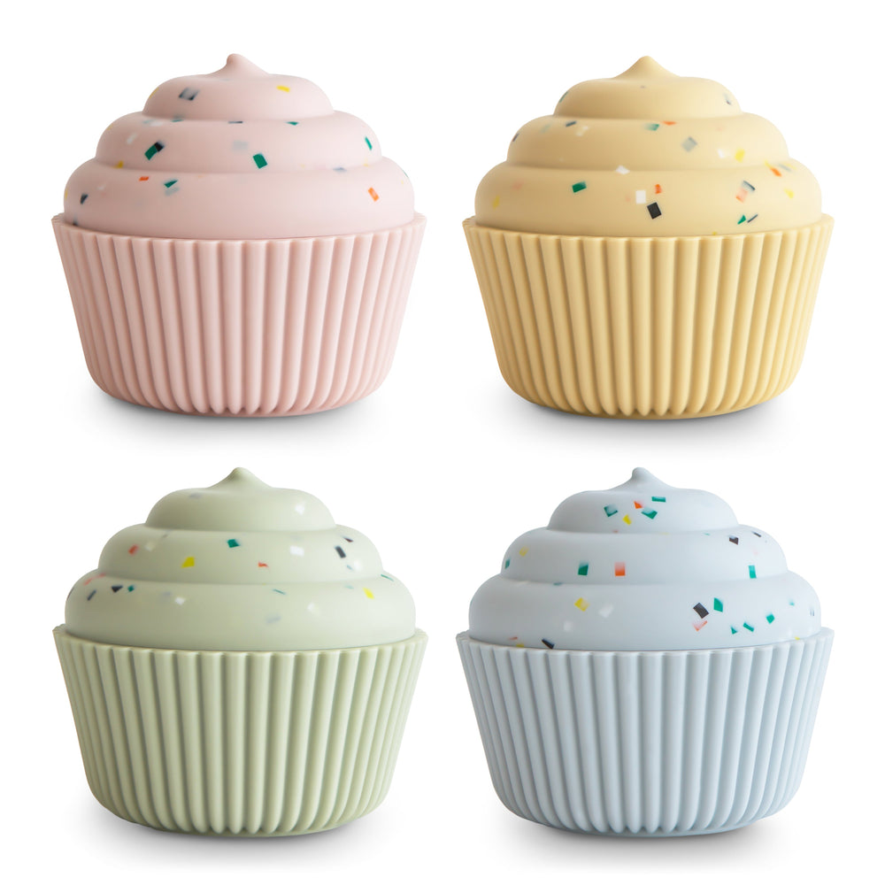 Mushie mix and match silicone cupcake toy