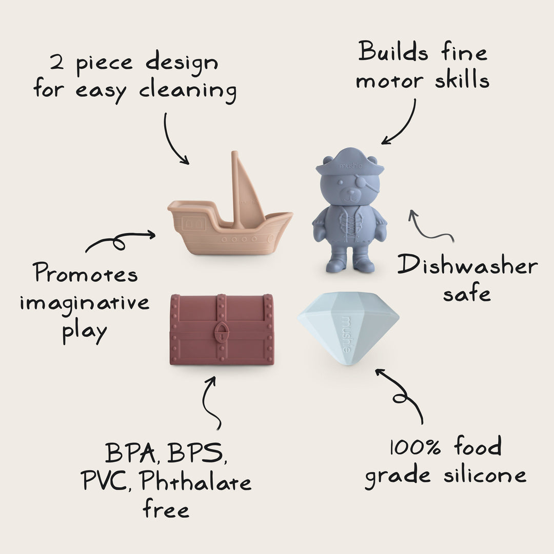 Pirate Mold Free Bath Play Set Mushie Bath Play set Pirate Mold Free Bath Play Set Bonjour Fete - Party Supplies