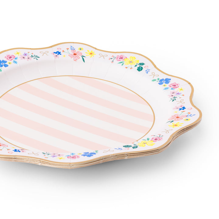 MULTICOLOR ELEGANT FLORAL DINNER PLATES Bonjour Fete Plates MULTICOLOR ELEGANT FLORAL DINNER PLATES Bonjour Fete - Party Supplies