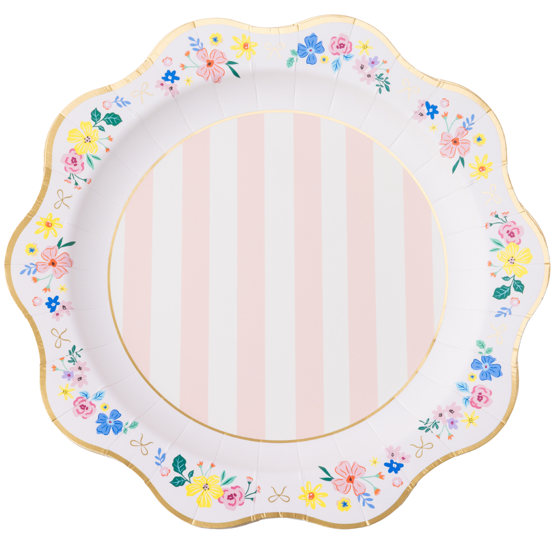 MULTICOLOR ELEGANT FLORAL DINNER PLATES Bonjour Fete Plates
