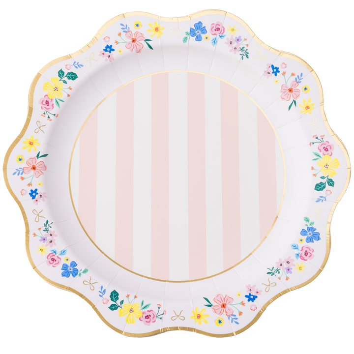 MULTICOLOR ELEGANT FLORAL DINNER PLATES Bonjour Fete Plates