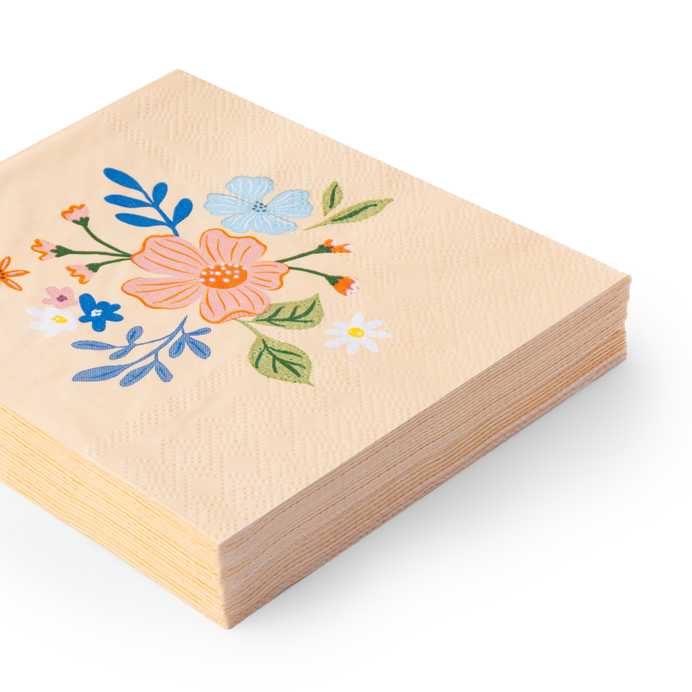 MULTICOLOR ELEGANT FLORAL COCKTAIL NAPKINS Bonjour Fete Napkins Elegant Floral Cocktail Napkins | Premium Quality | Bonjour Fête Bonjour Fete - Party Supplies