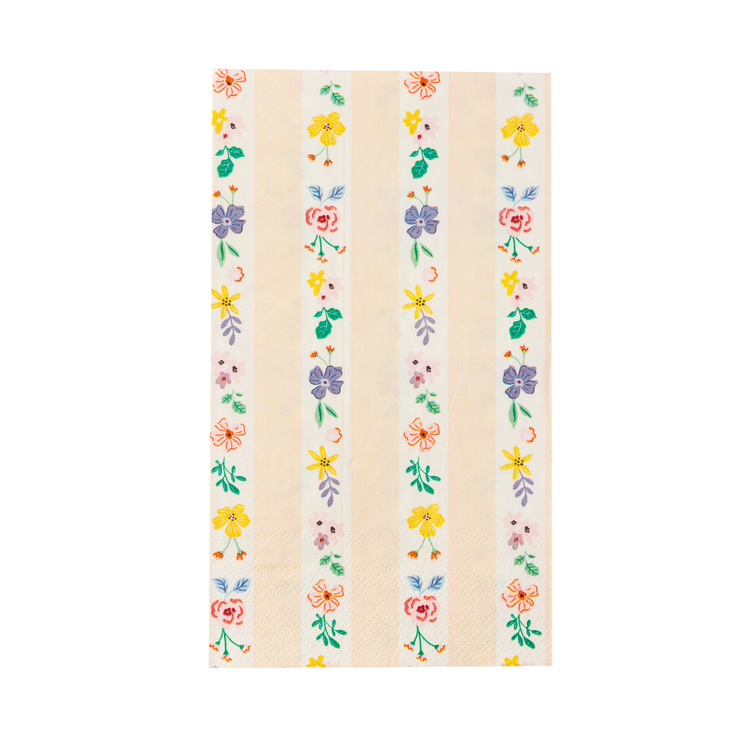 MULTICOLOR ELEGANT FLORAL GUEST TOWELS Bonjour Fete Napkins Elegant Floral Guest Towels - Perfect for Tea Parties and Showers Bonjour Fete - Party Supplies
