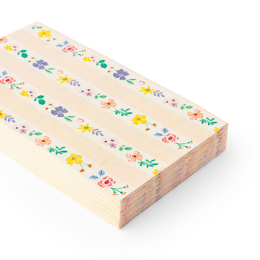 MULTICOLOR ELEGANT FLORAL GUEST TOWELS Bonjour Fete Napkins Elegant Floral Guest Towels - Perfect for Tea Parties and Showers Bonjour Fete - Party Supplies