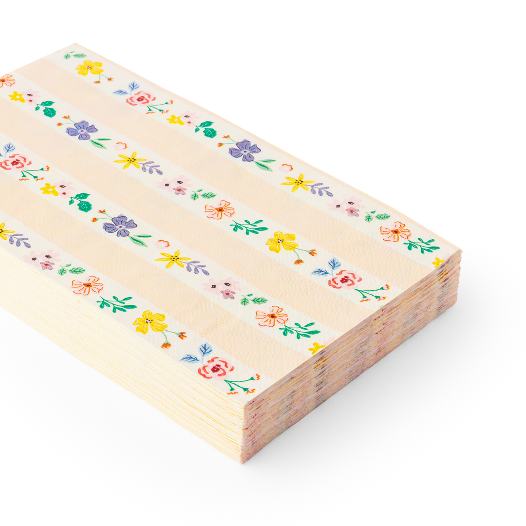 MULTICOLOR ELEGANT FLORAL GUEST TOWELS Bonjour Fete Napkins Elegant Floral Guest Towels - Perfect for Tea Parties and Showers Bonjour Fete - Party Supplies