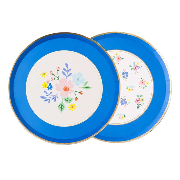 MULTICOLOR ELEGANT FLORAL DESSERT PLATES (MULTIPACK) Bonjour Fete Plates MULTICOLOR ELEGANT FLORAL DESSERT PLATES (MULTIPACK) Bonjour Fete - Party Supplies