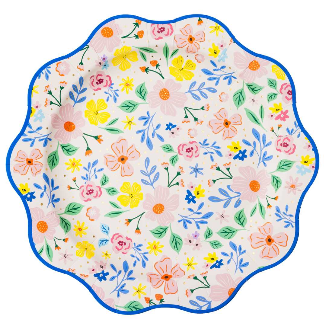 MULTICOLOR FULL FLORAL PATTERN DINNER PLATES Bonjour Fete Plates MULTICOLOR FULL FLORAL PATTERN DINNER PLATES Bonjour Fete - Party Supplies