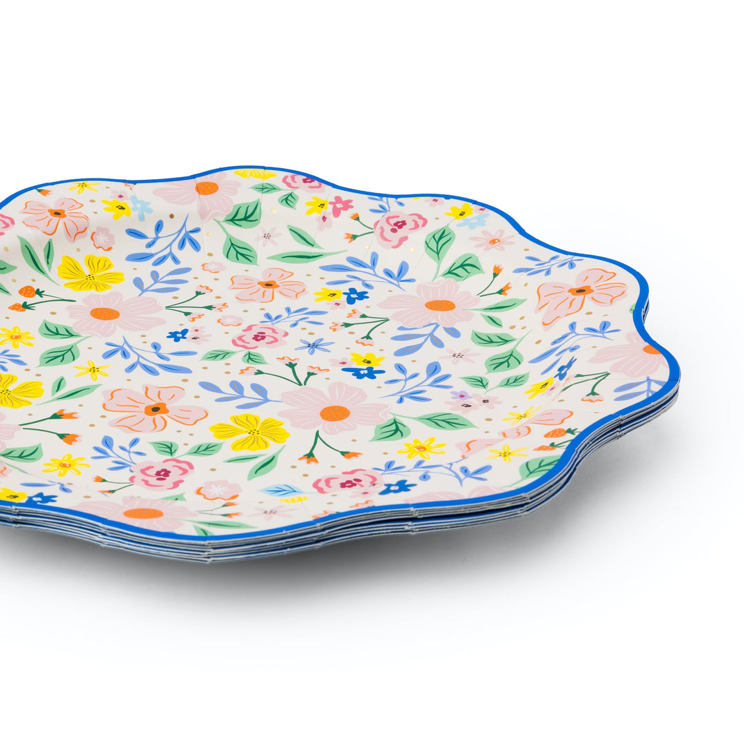 MULTICOLOR FULL FLORAL PATTERN DINNER PLATES Bonjour Fete Plates MULTICOLOR FULL FLORAL PATTERN DINNER PLATES Bonjour Fete - Party Supplies