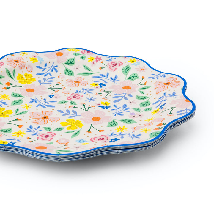 MULTICOLOR FULL FLORAL PATTERN DINNER PLATES Bonjour Fete Plates MULTICOLOR FULL FLORAL PATTERN DINNER PLATES Bonjour Fete - Party Supplies