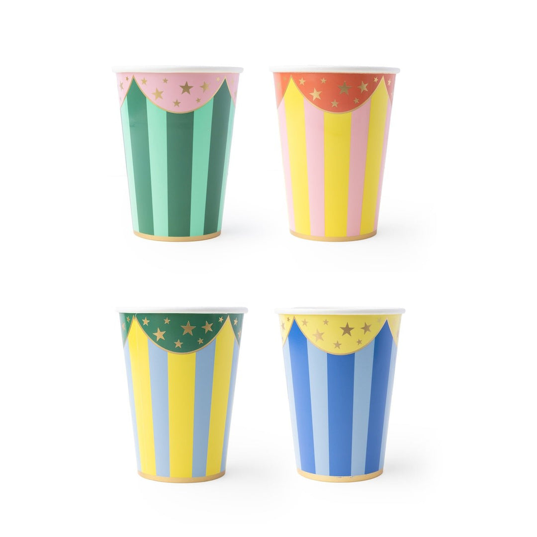 Multicolor Stripe Circus Party Cups