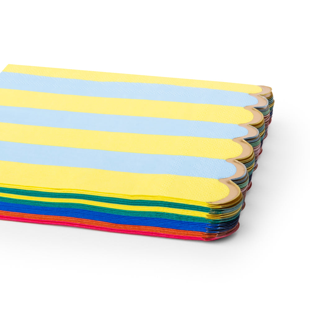 Multicolor Stripe Paper Napkins for Kids 