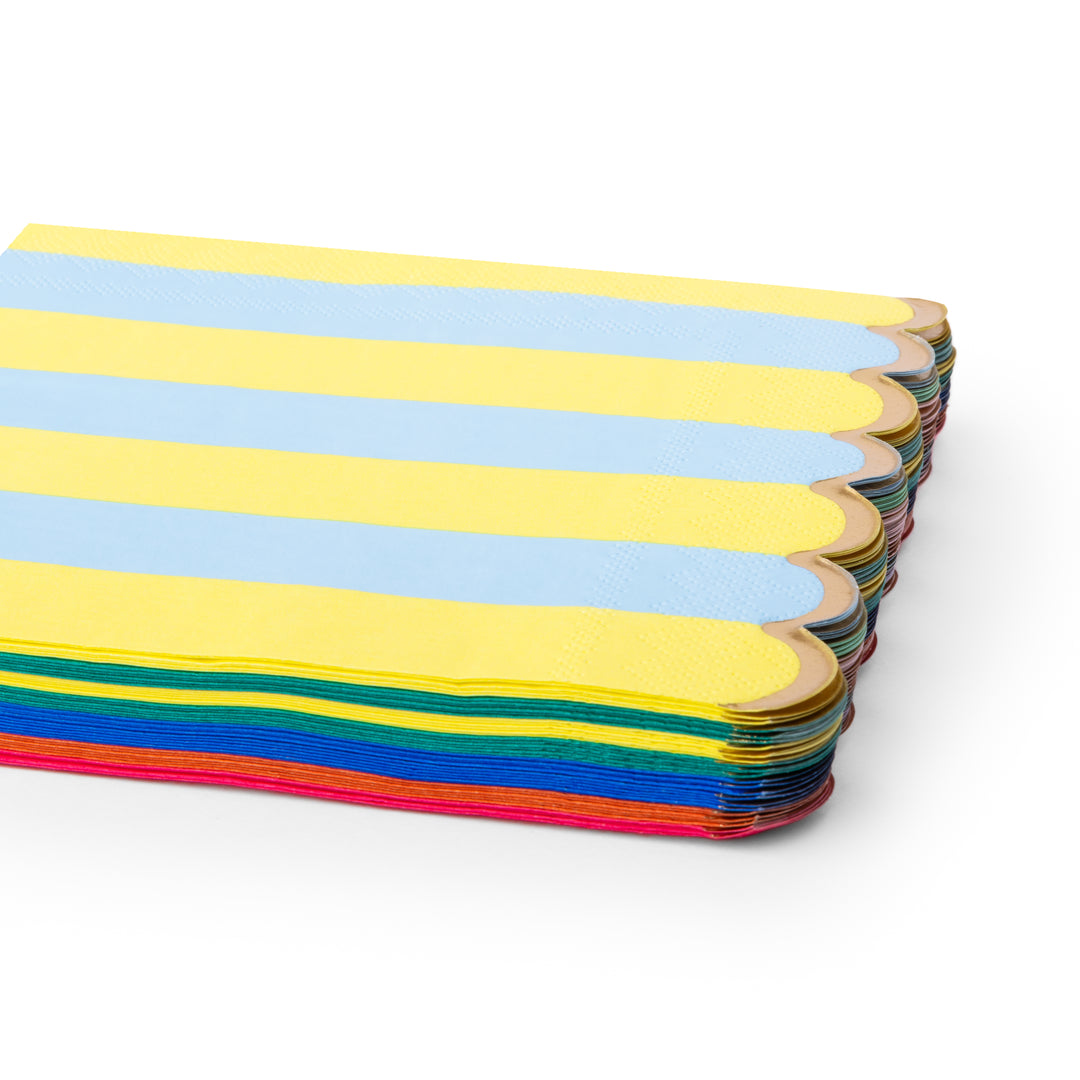 Multicolor Stripe Paper Napkins for Kids 