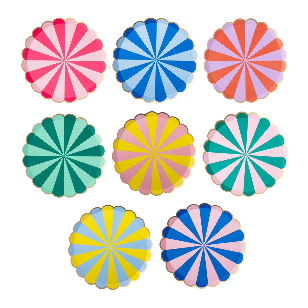 Colorful Large Striped Plates