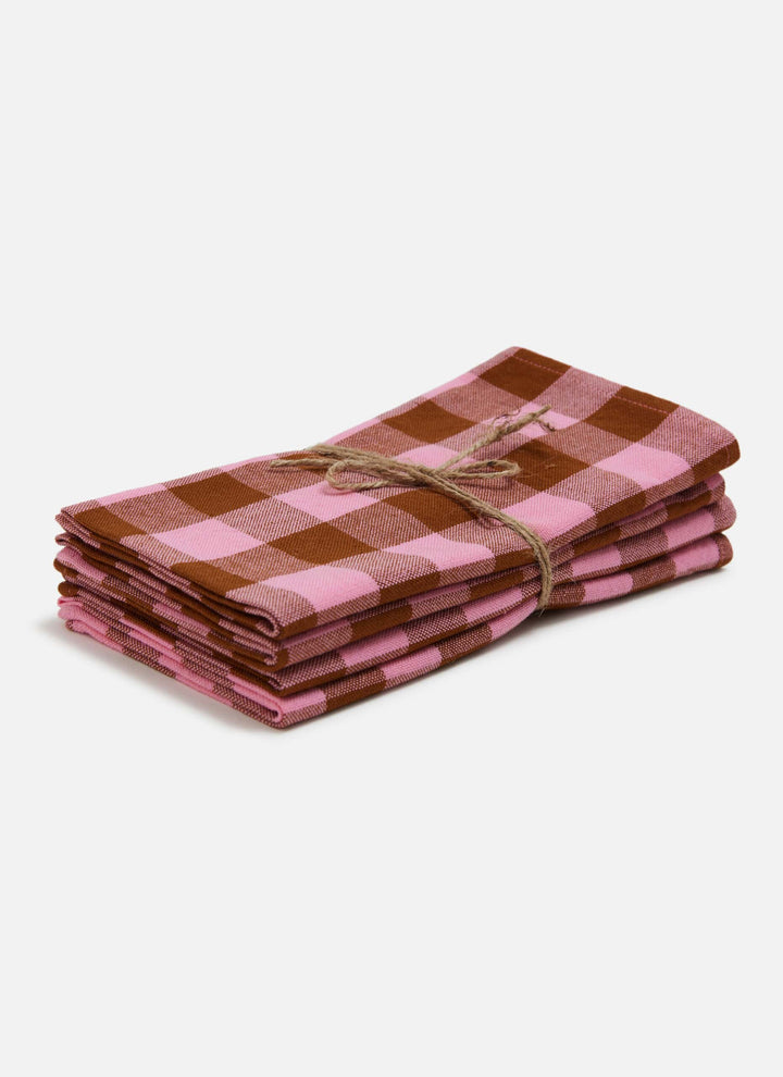 CANDY GINGHAM - Pink Napkins Heather Taylor Home simple CANDY GINGHAM - Pink Napkins Bonjour Fete - Party Supplies
