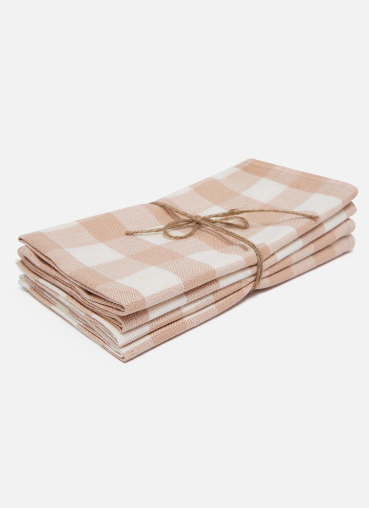 GINGHAM - Blush Napkins Heather Taylor Home simple GINGHAM - Blush Napkins Bonjour Fete - Party Supplies